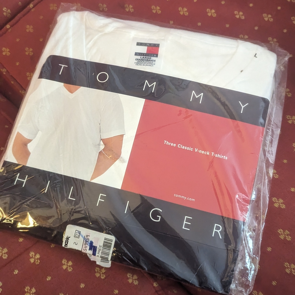 Tommy Hilfiger White V-Neck T-Shirts